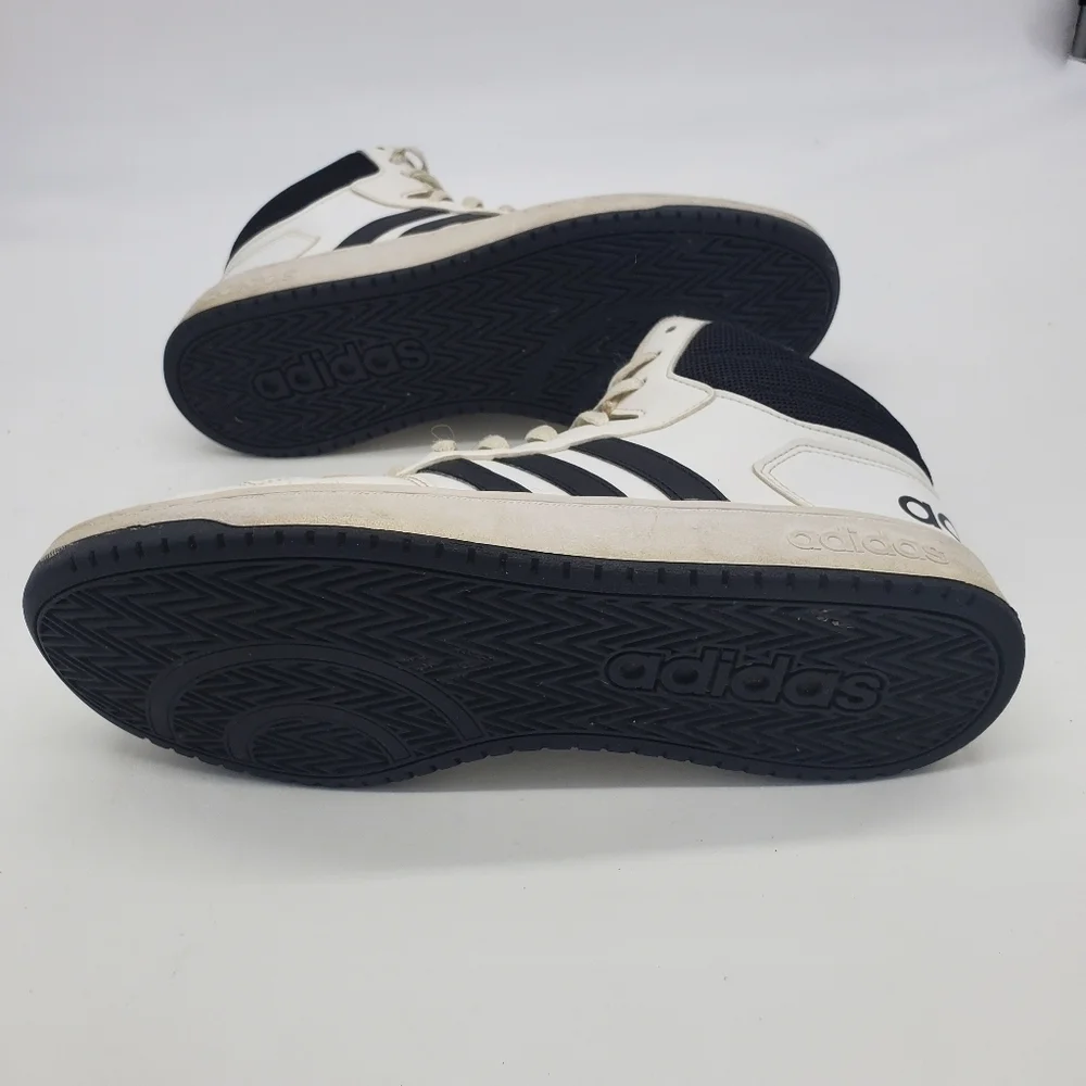 Adidas Shoe Mens 10.5 Neo Hoops 2.0 BB7208 White Black Casual Sneakers